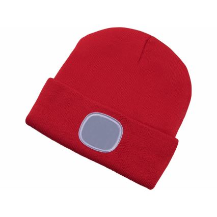 Extol - Gorro com uma lanterna de cabeça e carregador USB 300 mAh vermelho tamanho UNI