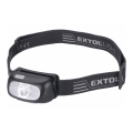 Extol - Lanterna frontal recarregável LED/5W/1000 mAh/3,7V IPX5 preta