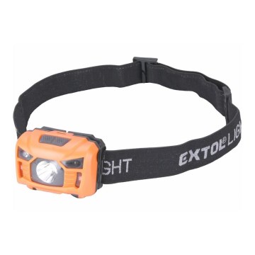 Extol - Lanterna frontal recarregável LED com sensor LED/3W/1200 mAh/3,7V laranja/preto