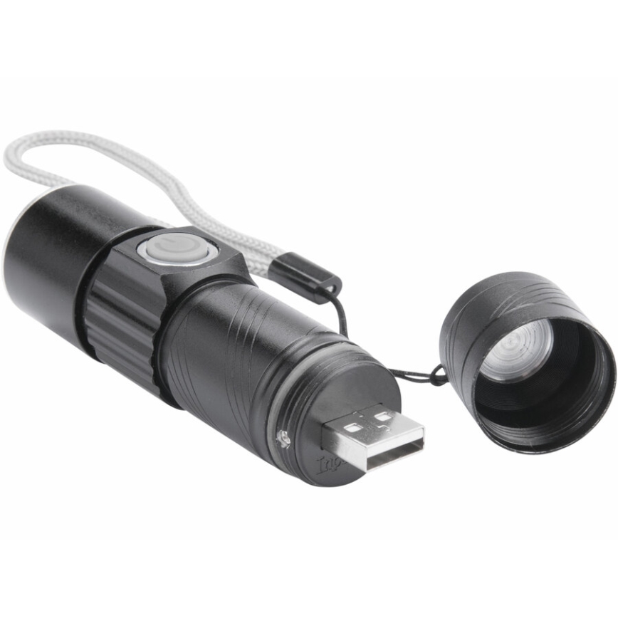 Extol - Lanterna recarregável LED/3W/450 mAh/3,7V preta