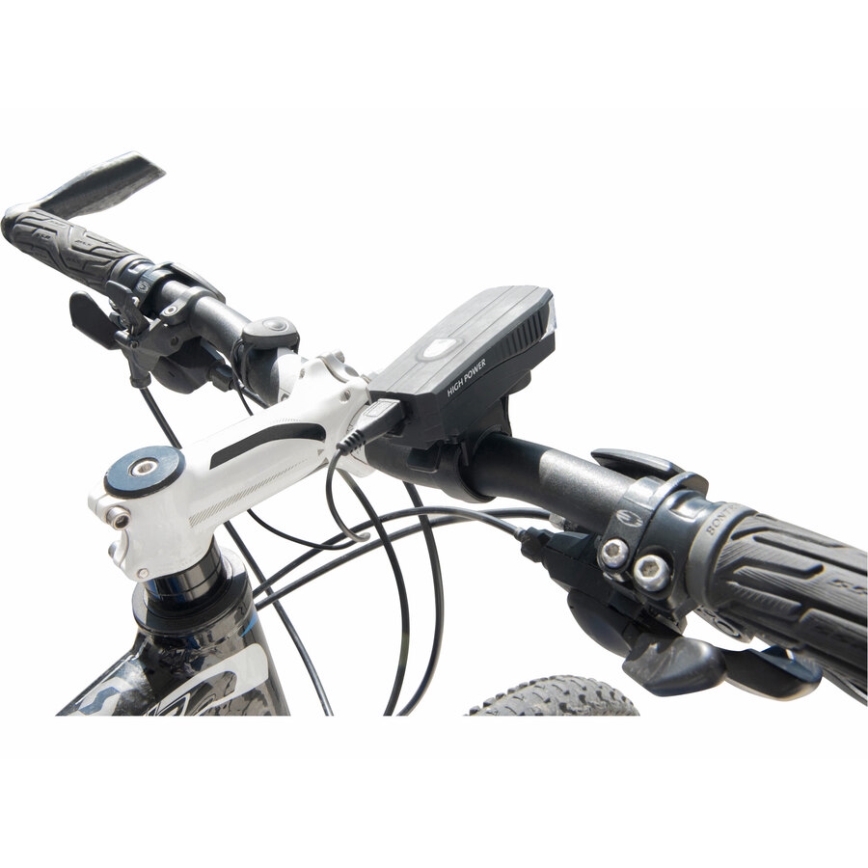 Extol - Lanterna recarregável LED com buzina para bicicleta LED/5W/1200 mAh/3,7V IPX4
