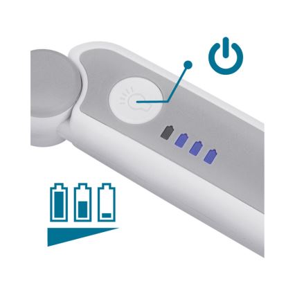 Extol - Lupa dobrável recarregável com iluminação LED dimerizável / 650 mAh / branca/cinzenta
