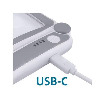 Extol - Lupa dobrável recarregável com iluminação LED dimerizável / 650 mAh / branca/cinzenta