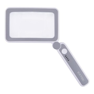 Extol - Lupa dobrável recarregável com iluminação LED dimerizável / 650 mAh / branca/cinzenta