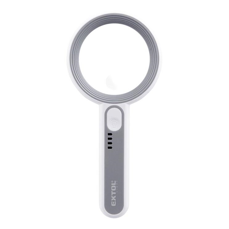 Extol - Lupa recarregável com iluminação LED dimerizável/650 mAh branca/cinzenta