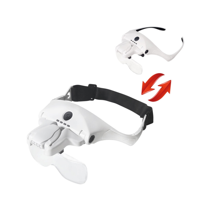 Extol - Óculos recarregáveis com lente de aumento e iluminação LED/300 mAh