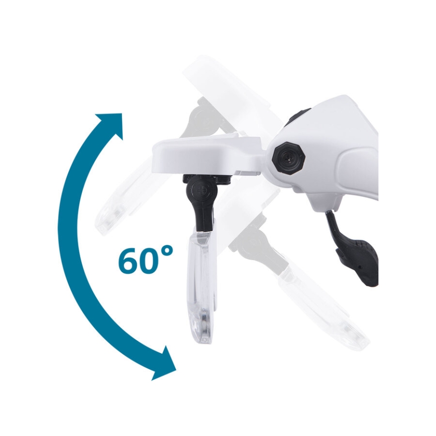 Extol - Óculos recarregáveis com lente de aumento e iluminação LED/300 mAh