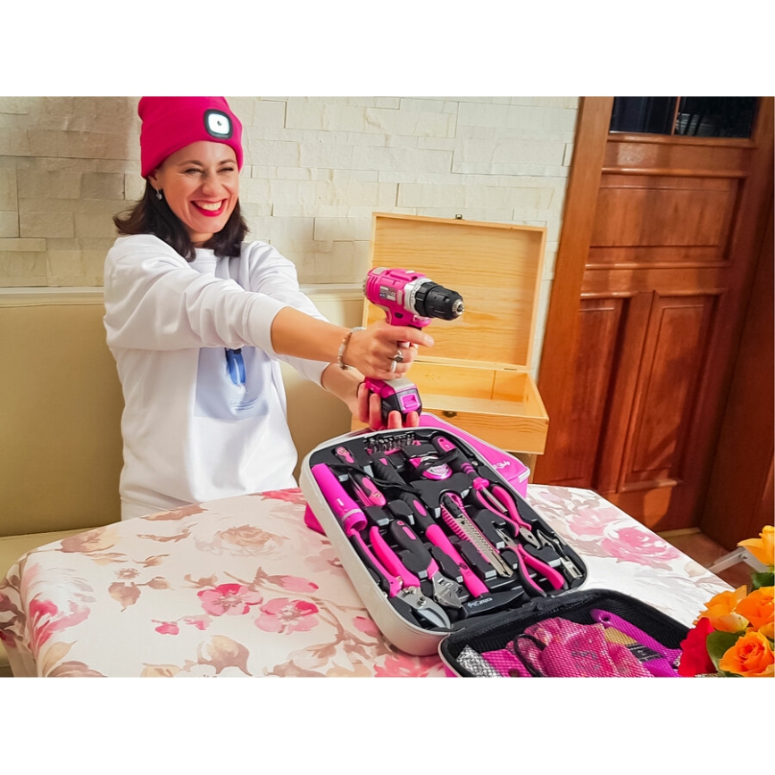 Extol - Parafusadeira a bateria 1300 mAh 12V rosa