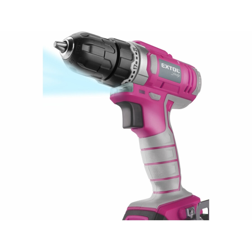 Extol - Parafusadeira a bateria 1300 mAh 12V rosa