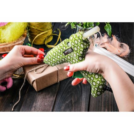 Extol - Pistola de cola quente 40W/230V verde