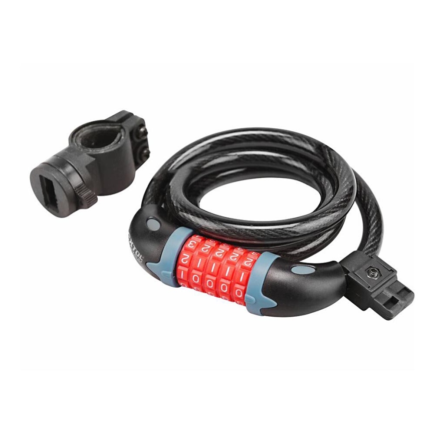 Extol Premium - Cadeado de bicicleta com corrente 12x1200 mm e um código de quatro dígitos