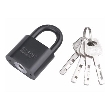 Extol Premium - Cadeado metálico com corrente 40 mm preto
