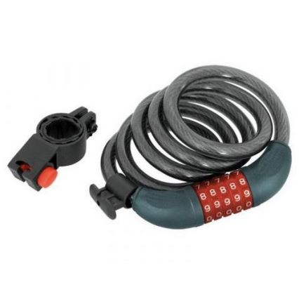 Extol Premium - Cadeado para bicicleta com cabo 12x1200 mm e código de cinco dígitos