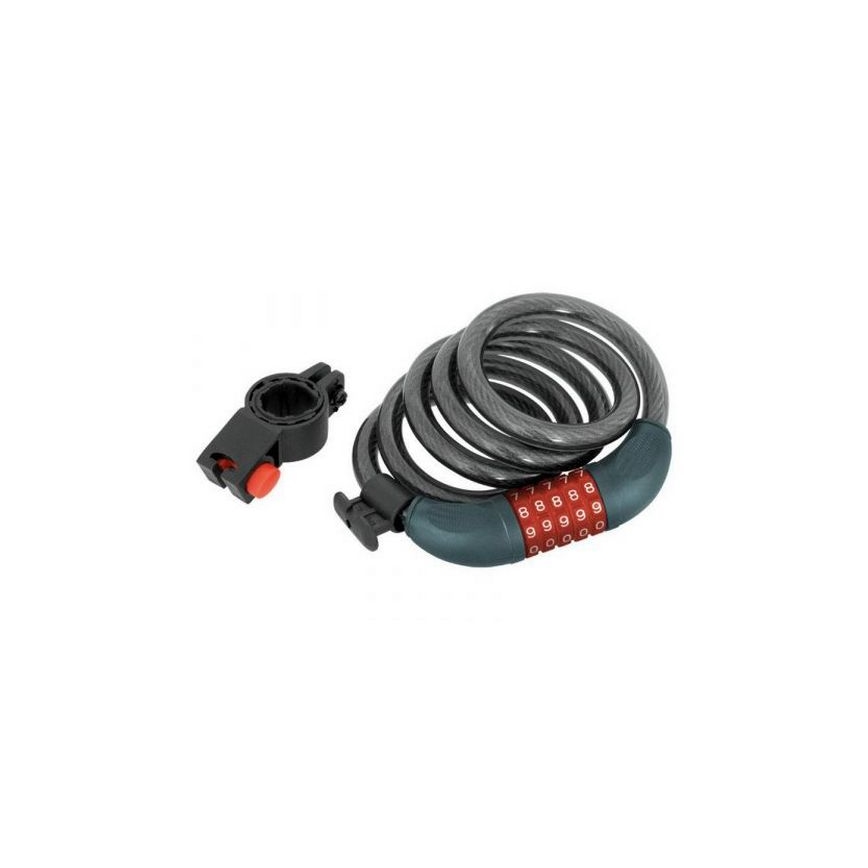 Extol Premium - Cadeado para bicicleta com cabo 12x1200 mm e código de cinco dígitos