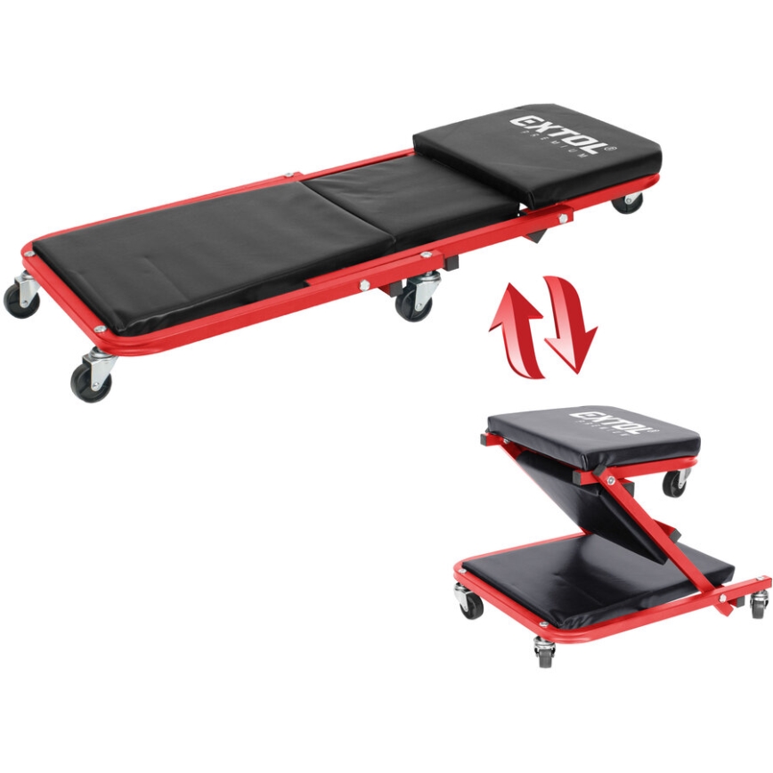 Extol Premium - Carrinho/assento móvel para montagem 2 em 1