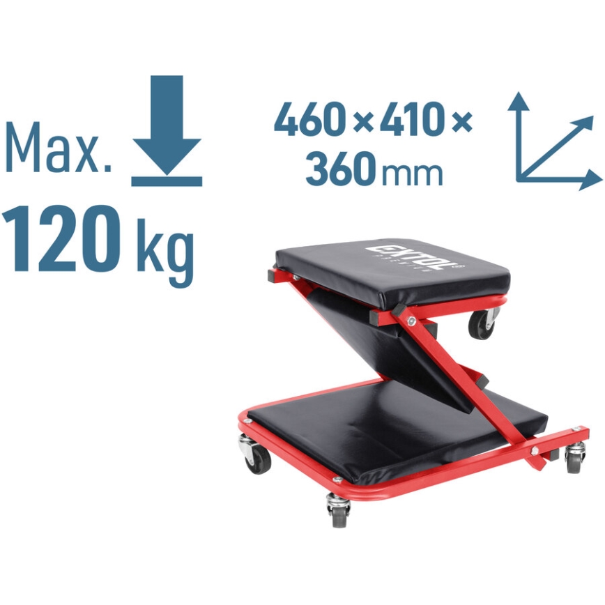 Extol Premium - Carrinho/assento móvel para montagem 2 em 1