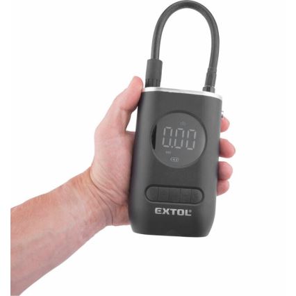 Extol Premium - Compressor de bolso digital 4000 mAh 7,4V preto