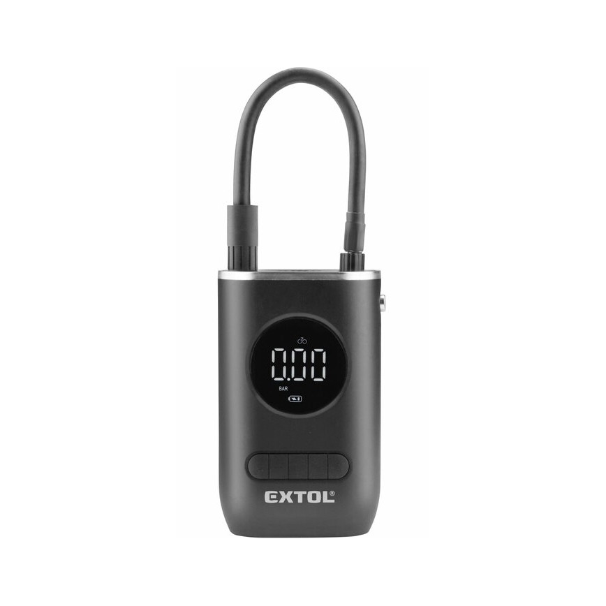 Extol Premium - Compressor de bolso digital 4000 mAh 7,4V preto
