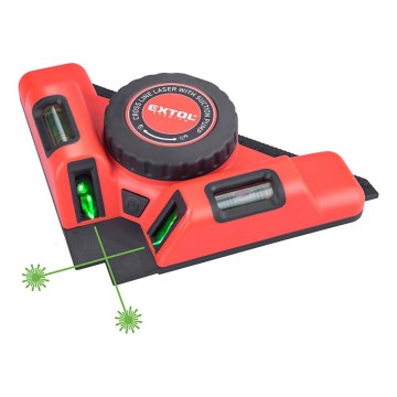 Extol Premium - Esquadro a laser 90° com módulo de ventosa eléctrico 5V/1000 mAh