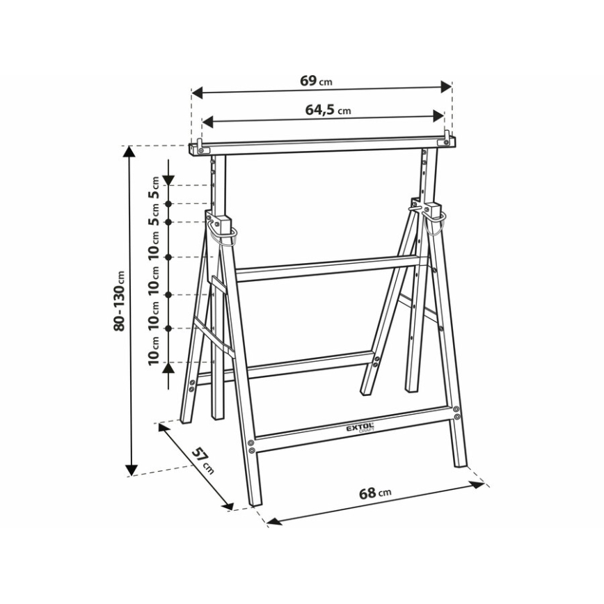 Extol - Suporte de construção 800-1300 mm