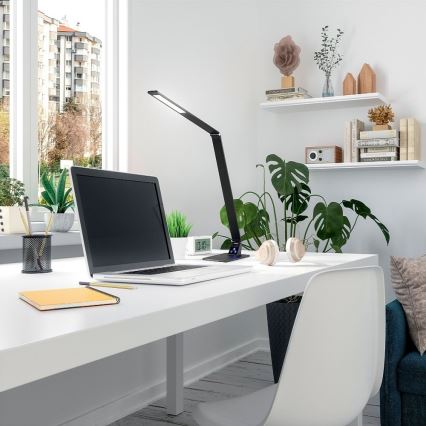 Fabas Luce 3265-30-101 - Lâmpada de mesa LED regulável WASP LED/12W/230V 3000/4000/5000K preta