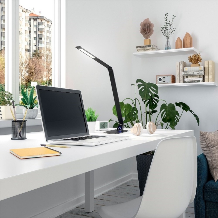 Fabas Luce 3265-30-101 - Lâmpada de mesa LED regulável WASP LED/12W/230V 3000/4000/5000K preta