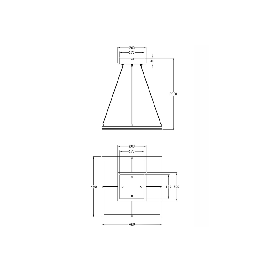 Fabas Luce 3394-40-282 - Candelabro suspenso LED com regulação BARD LED/39W/230V antracite