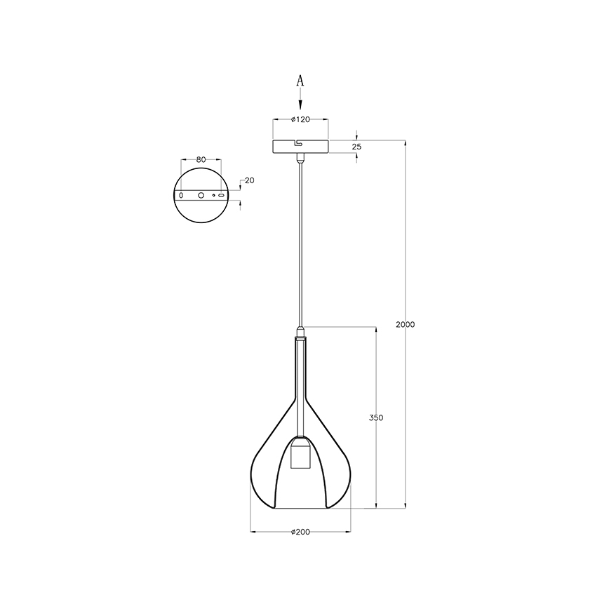 Fabas Luce 3481-40-125 - Candelabro suspenso LILA 1xE27/40W/230V dourada