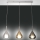 Fabas Luce 3481-48-297 - Candelabro suspenso LILA 3xE27/40W/230V transparente/dourada/cinzento