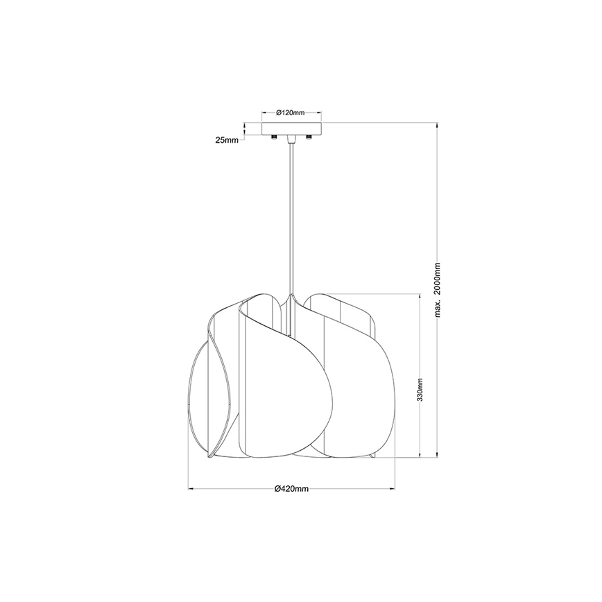 Fabas Luce 3672-40-132 - Candelabro suspenso PEVERO 1xE27/40W/230V madeira