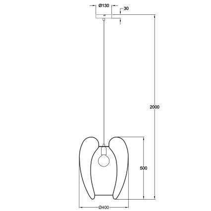 Fabas Luce 3677-45-101 - Candelabro suspenso CAMP 1xE27/40W/230V preto