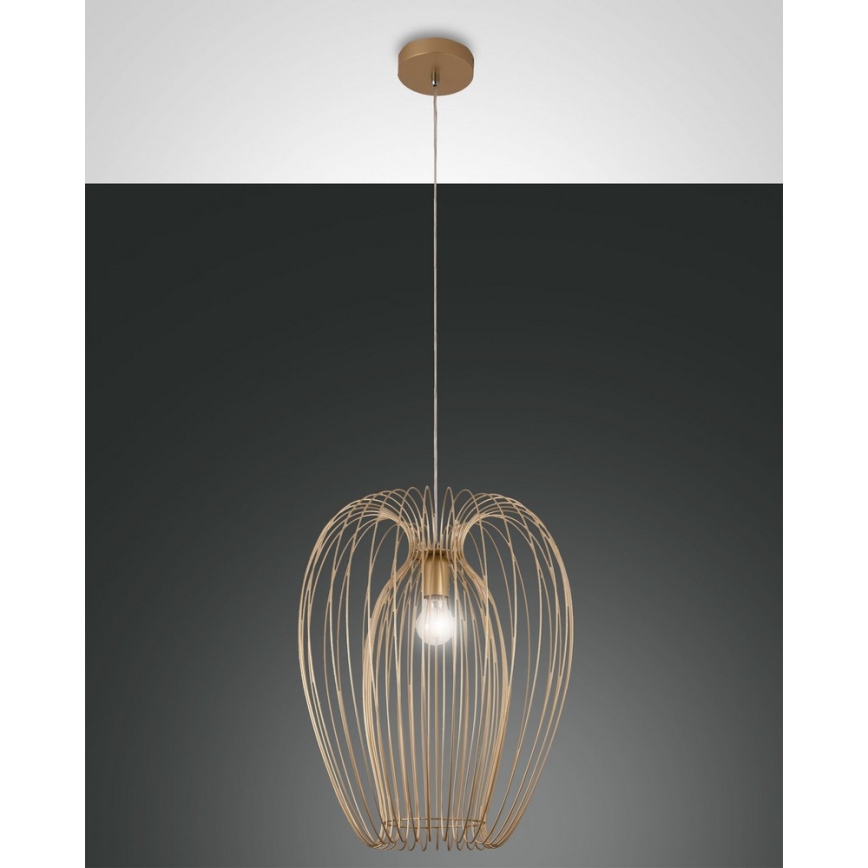 Fabas Luce 3677-45-225 - Candelabro suspenso CAMP 1xE27/40W/230V dourado