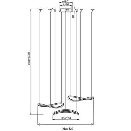 Fabas Luce 3711-47-102 - Candeeiro suspenso LED TIRRENO LED/50W/230V