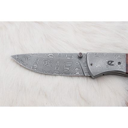 Faca Damasco dobrável 8 cm ironwood