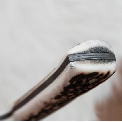 Faca de caça em damasco 11 cm chifre de veado