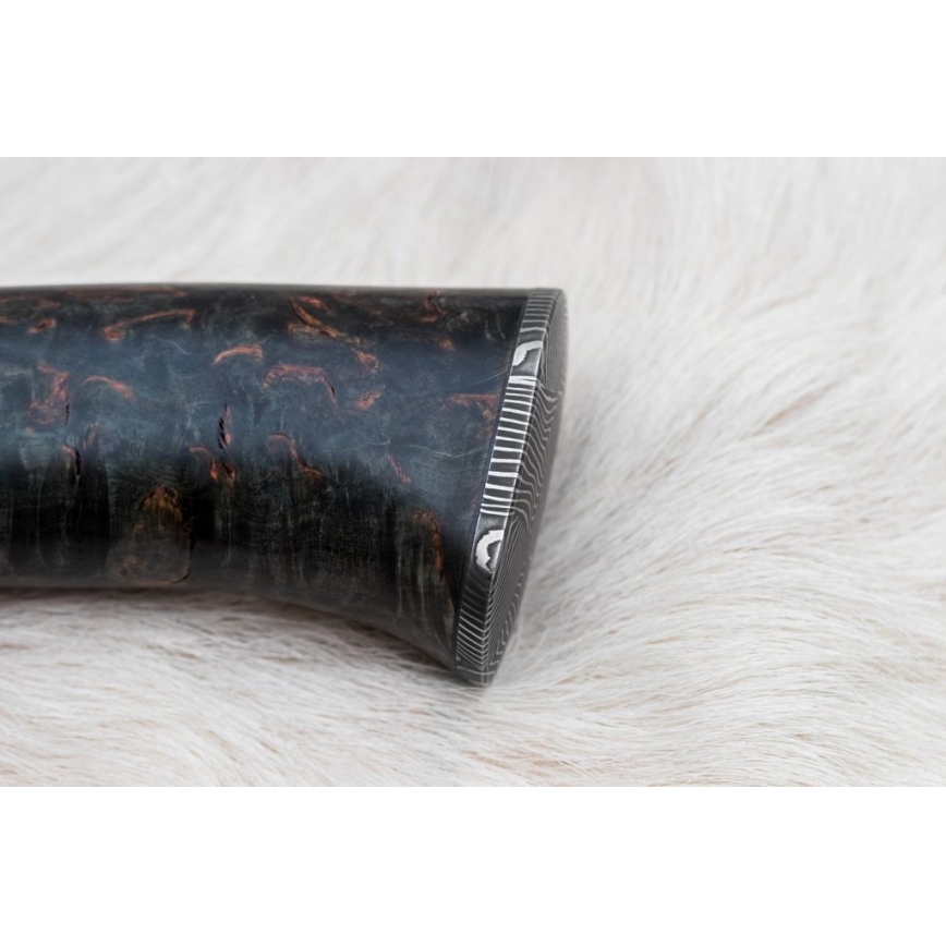 Faca de caça em damasco 13,8 cm Bétula/osso de camelo