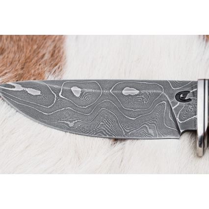 Faca de caça em damasco 9,7 cm nogueira/ácer
