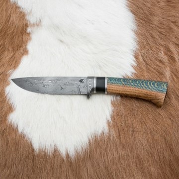 Faca de Damasco exclusiva 12,7 cm carvalho/ébano