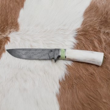 Faca de Damasco exclusiva 13 cm serpentinito/chifre de rena