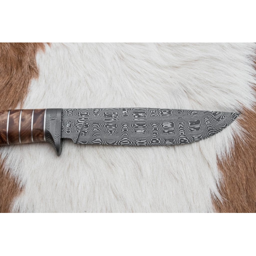 Faca de Damasco exclusiva 14,4 cm árvore de castanheiro/dente de mamute