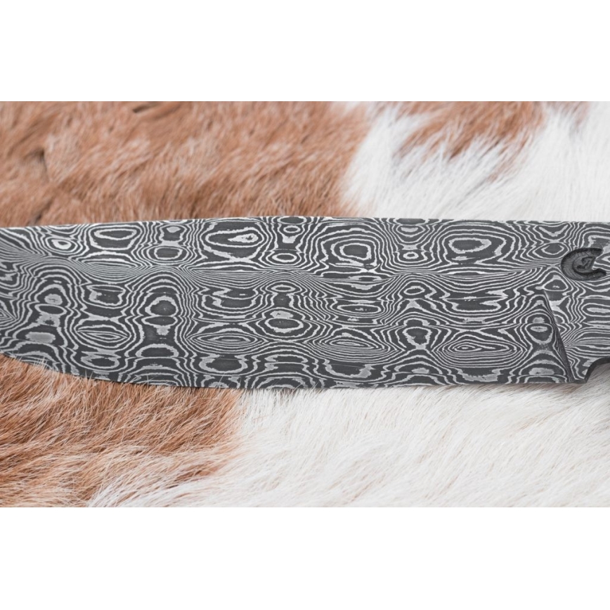 Faca de Damasco exclusiva 14,4 cm árvore de castanheiro/dente de mamute