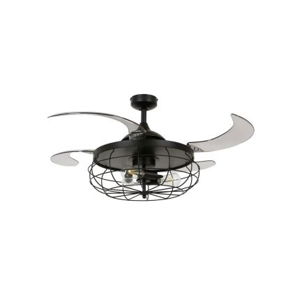 FANAWAY 212920 - Ventilador de teto LED INDUSTRI 3xE27/4W/230V preto + comando à distância