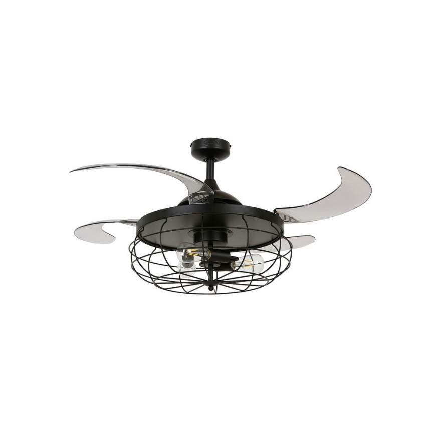 FANAWAY 212920 - Ventilador de teto LED INDUSTRI 3xE27/4W/230V preto + comando à distância