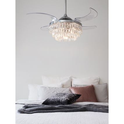 FANAWAY 212923 - Ventilador de teto LED VEIL 6xE14/4,5W/230V cromo brilhante + controlo remoto