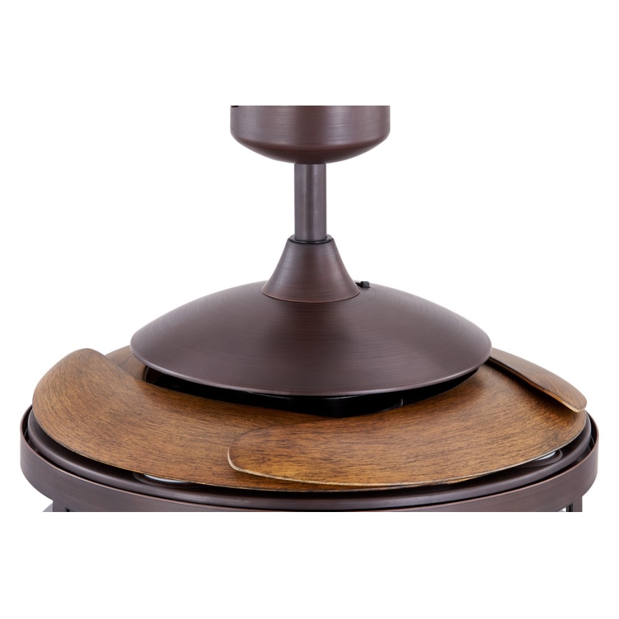 FANAWAY 212925 - Ventilador de teto LED CLASSIC 3xE27/4W/230V castanho + comando à distância