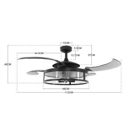 FANAWAY 212925 - Ventilador de teto LED CLASSIC 3xE27/4W/230V castanho + comando à distância
