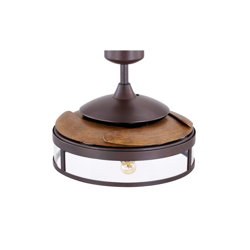 FANAWAY 212925 - Ventilador de teto LED CLASSIC 3xE27/4W/230V castanho + comando à distância