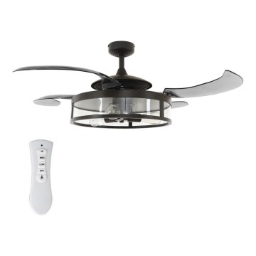 FANAWAY 212927 - Ventilador de tecto LED CLASSIC 3xE27/4W/230V preto Ø 112 cm + comando remoto