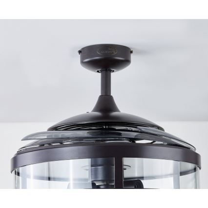 FANAWAY 212927 - Ventilador de teto LED CLASSIC 3xE27/4W/230V preto + comando à distância