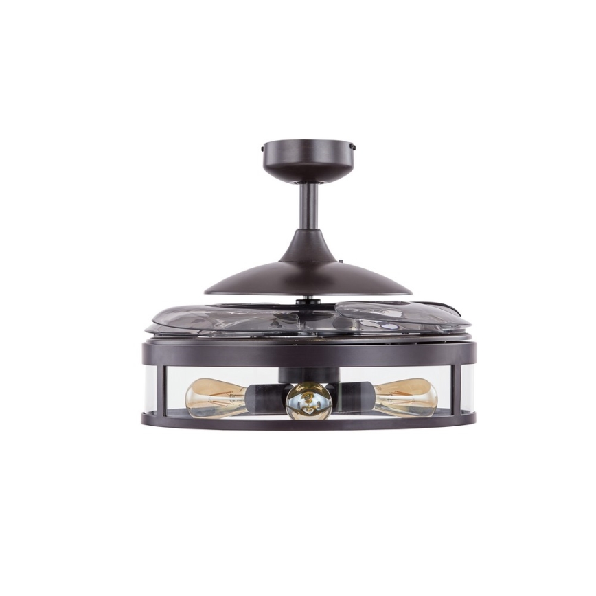 FANAWAY 212927 - Ventilador de teto LED CLASSIC 3xE27/4W/230V preto + comando à distância